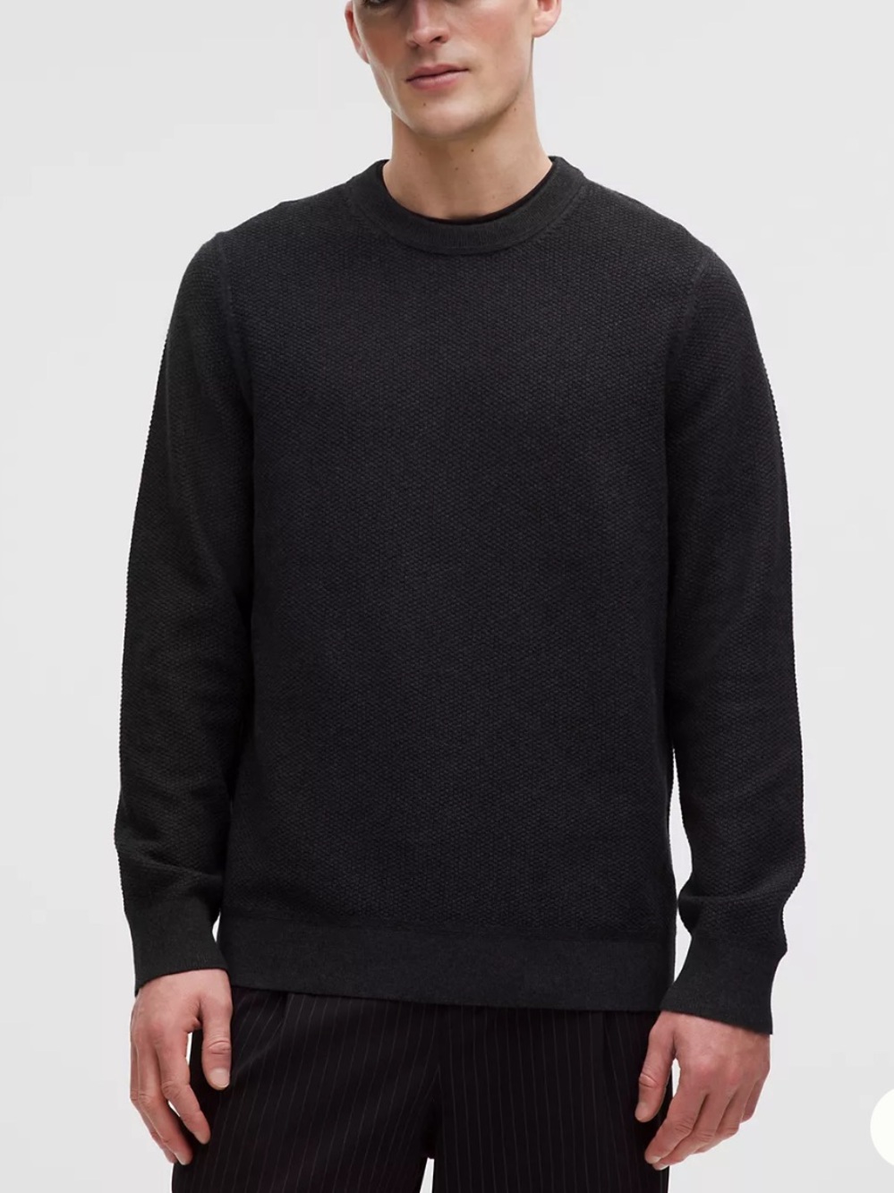 lululemon athletica Black Men's Textured Crewneck Sweater